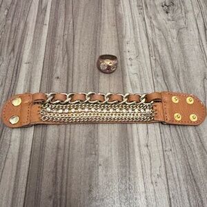 Brown and Gold Chain Bracelet